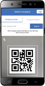 Search by company code or by scanning a barcode